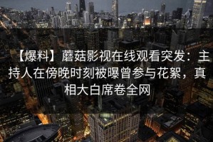 【爆料】蘑菇影视在线观看突发：主持人在傍晚时刻被曝曾参与花絮，真相大白席卷全网