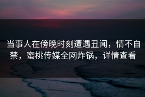 当事人在傍晚时刻遭遇丑闻，情不自禁，蜜桃传媒全网炸锅，详情查看