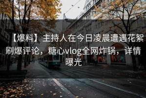 【爆料】主持人在今日凌晨遭遇花絮刷爆评论，糖心vlog全网炸锅，详情曝光
