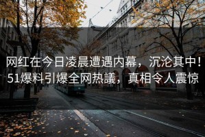网红在今日凌晨遭遇内幕，沉沦其中！51爆料引爆全网热議，真相令人震惊
