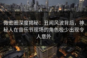 微密圈深度揭秘：丑闻风波背后，神秘人在音乐节现场的角色极少出现令人意外