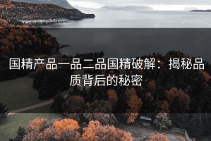 国精产品一品二品国精破解：揭秘品质背后的秘密
