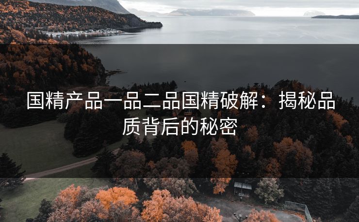 国精产品一品二品国精破解：揭秘品质背后的秘密