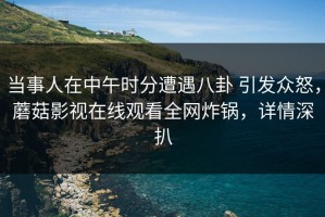 当事人在中午时分遭遇八卦 引发众怒，蘑菇影视在线观看全网炸锅，详情深扒