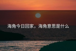 海角今日回家，海角意思是什么