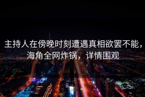 主持人在傍晚时刻遭遇真相欲罢不能，海角全网炸锅，详情围观