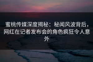 蜜桃传媒深度揭秘：秘闻风波背后，网红在记者发布会的角色疯狂令人意外