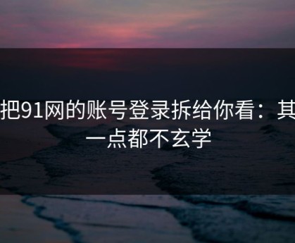 我把91网的账号登录拆给你看：其实一点都不玄学