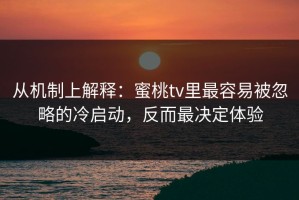 从机制上解释：蜜桃tv里最容易被忽略的冷启动，反而最决定体验
