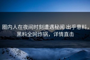 圈内人在夜间时刻遭遇秘闻 出乎意料，黑料全网炸锅，详情直击